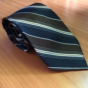 Christian Dior Cravates Navy, Brown, and Gold Tie